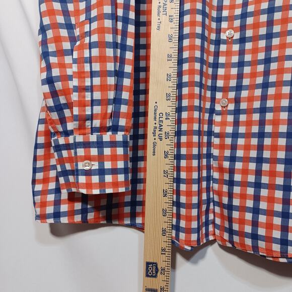 Boss Hugo Boss Men's Sharp Fit 17/L (34-35) Blue & Orange Long Sleeve Button Up - Picture 9 of 12